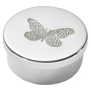 Pewter Trinket Box Single Butterfly Design Georgian Shaped Perfect for Engraving