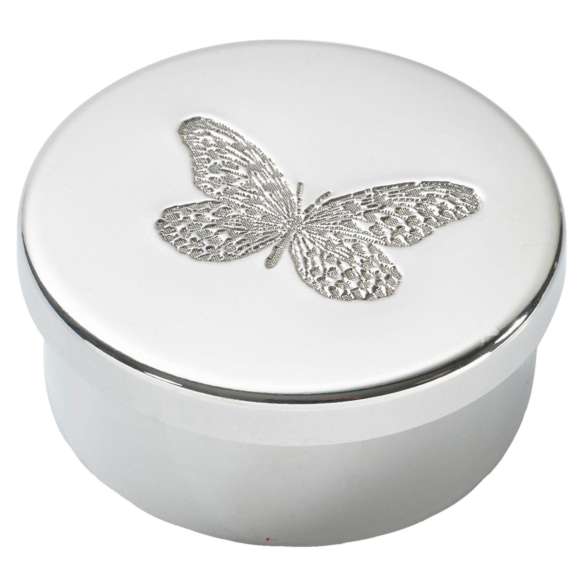 Pewter Trinket Box Single Butterfly Design Georgian Shaped Perfect for Engraving