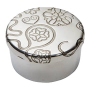 Small Pewter Trinket Box with Yorkshire Rose Design Perfect for Engraving