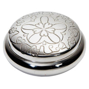 Pewter Trinket Box Embossed Yorkshire Rose Design on Lid Georgian Shaped