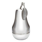 Pewter Pear Shaped Trinket Box with Stem and Leaf Perfect for Engraving