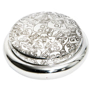 Pewter Trinket Box Embossed Love Skull and Heart Design on Lid Georgian Shaped