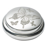 Pewter Trinket Box Butterfly Design Georgian Shaped Perfect for Engraving