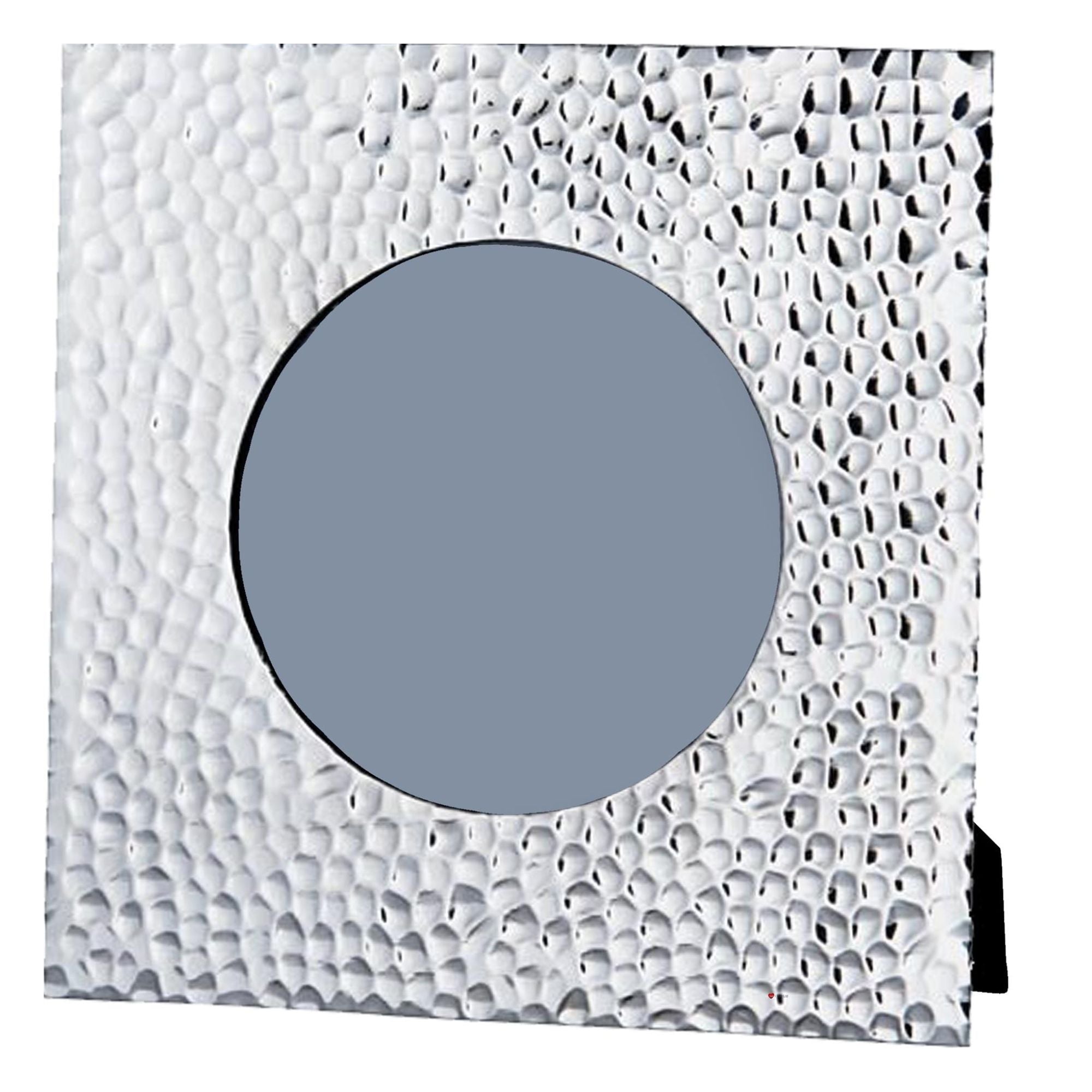 Pewter Single Photo Frame 4 x 4 Inch Hammered Pattern Perfect for Engraving