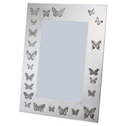 Pewter Single Photo Frame Butterfly Pattern 6 x 4 Inch Perfect for Engraving