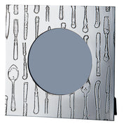 Single Small Photo Frame 4x4 Inch Knife Fork Spoon Pattern Perfect for Engraving