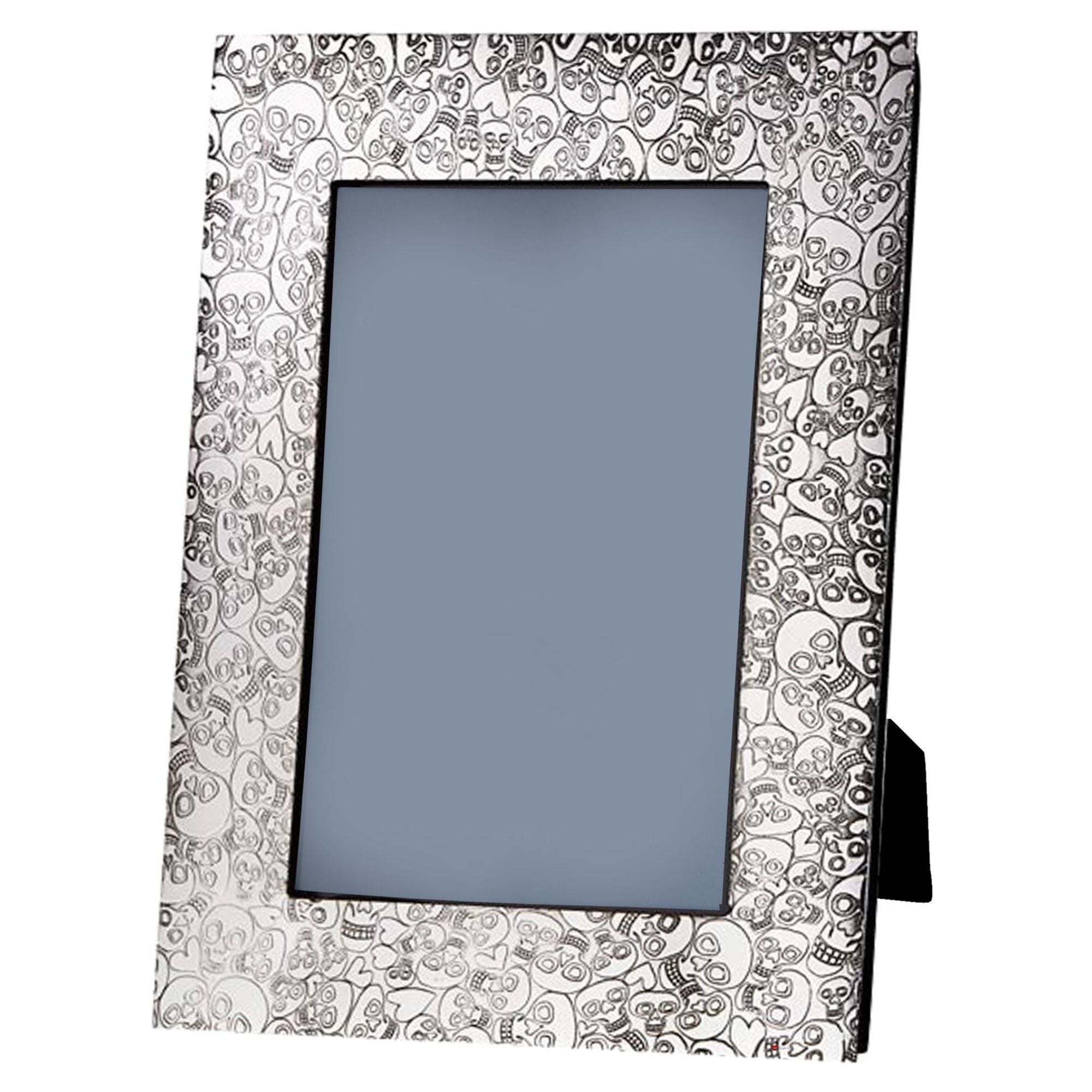 Pewter Single Photo Frame Love Skull and Heart 6 x 4 Inch Perfect for Engraving