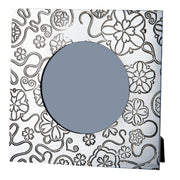 Pewter Single Photo Frame 4x4 Inch Yorkshire Rose Pattern Perfect for Engraving