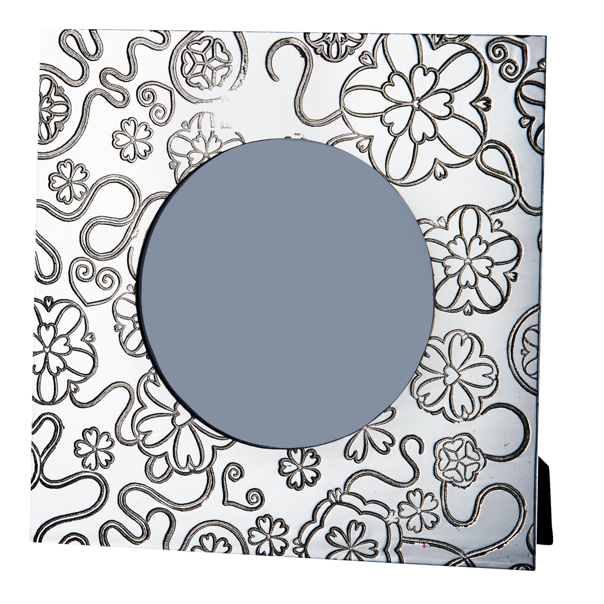 Pewter Single Photo Frame 4x4 Inch Yorkshire Rose Pattern Perfect for Engraving