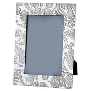 Pewter Single Photo Frame Peacock Feather Pattern 6x4 Inch Perfect for Engraving