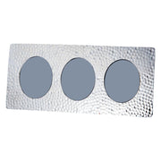 Triple Pewter Photo Frame Hammered Design 3 x 2 Inch Perfect for Engraving