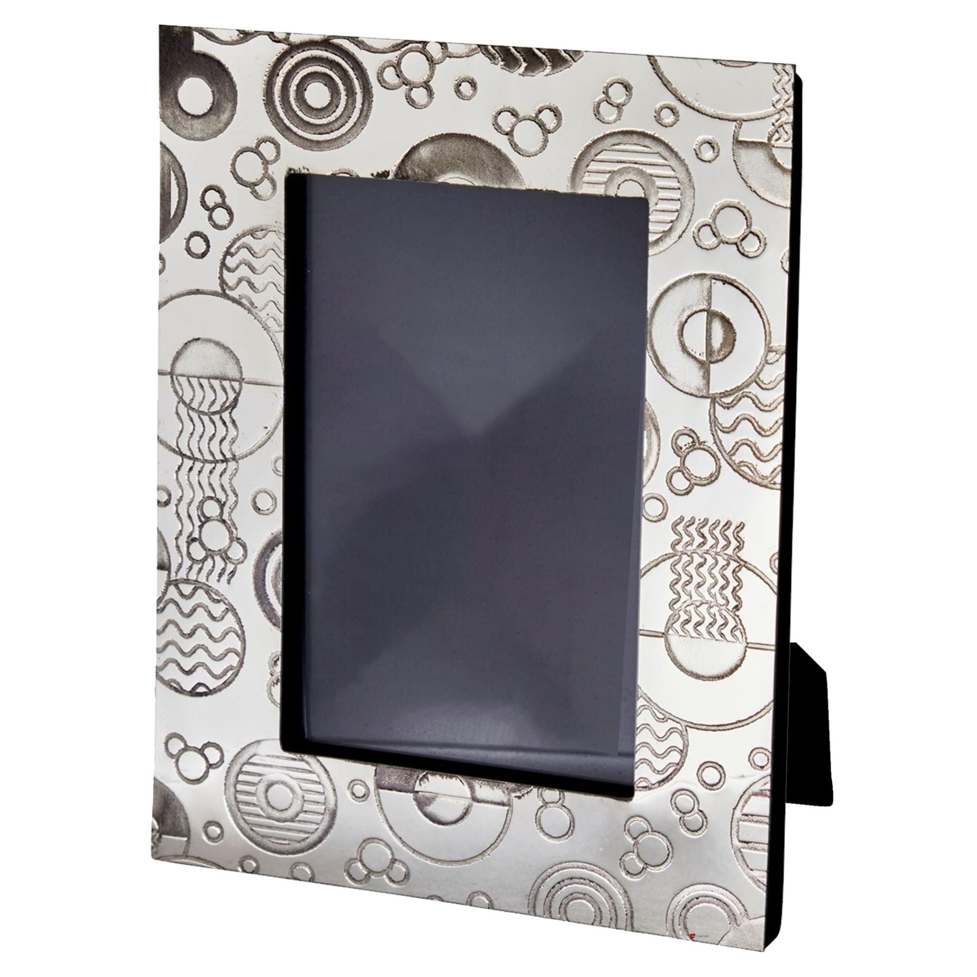 Pewter Single Photo Frame Retro Inspired Pattern 6x4 Inch Perfect for Engraving