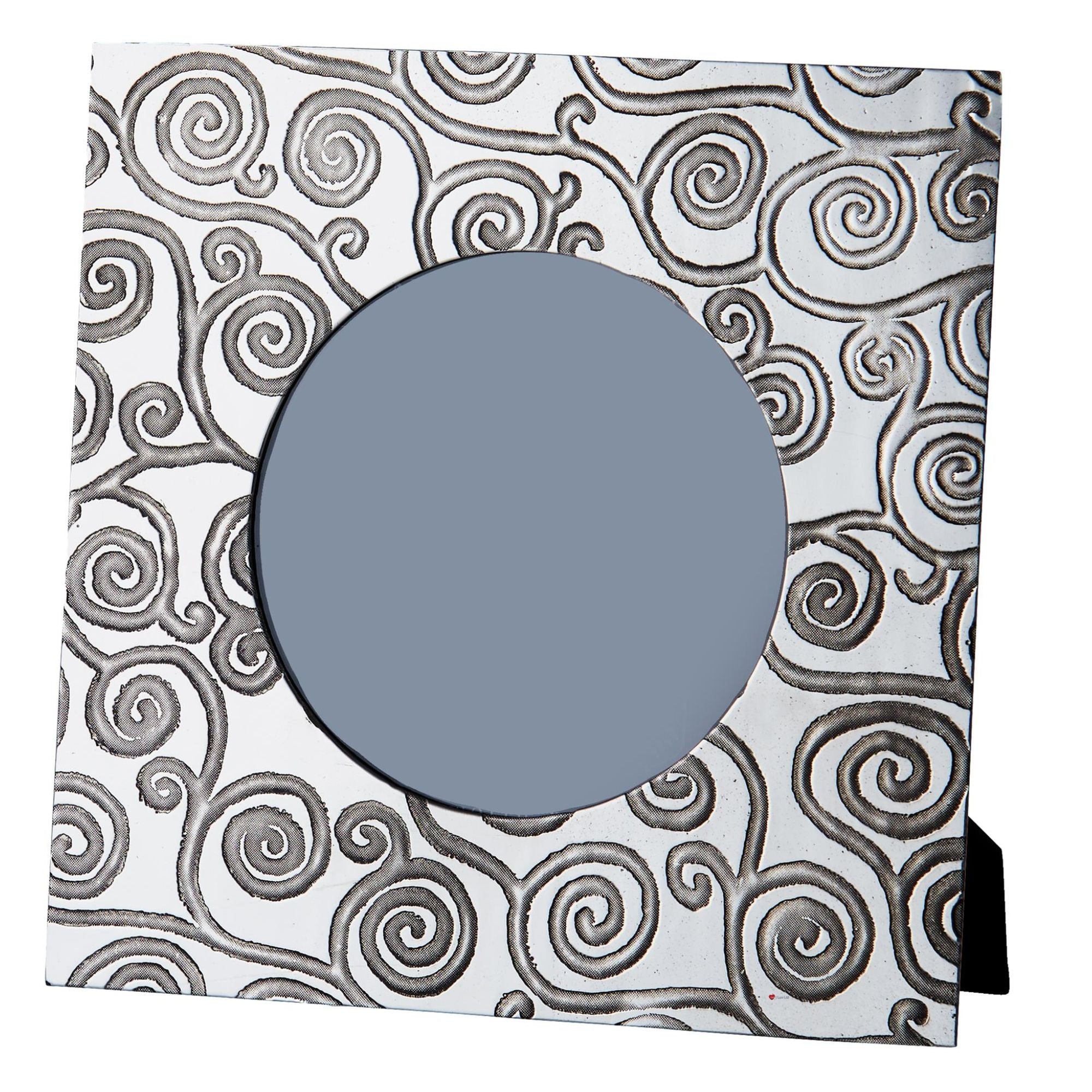 Pewter Single Photo Frame 4 x 4 Inch Tree of Life Pattern Perfect for Engraving