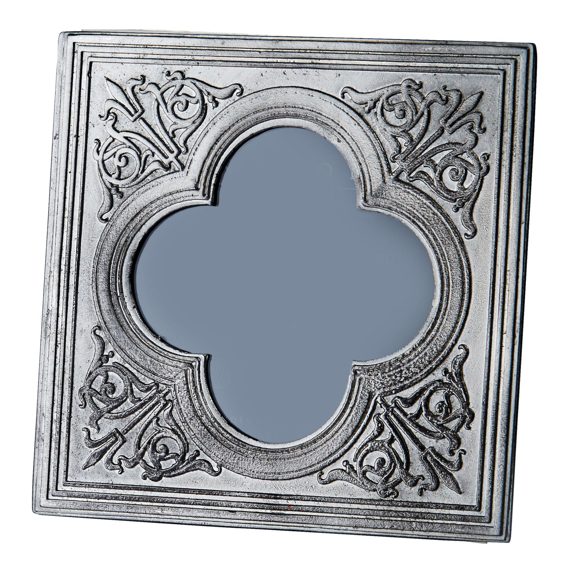 Single Photo Frame 4 x 4 Inch Medieval Quatrefoil Pattern Perfect for Engraving
