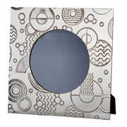 Pewter Single Photo Frame 4x4 Inch Retro Inspired Pattern Perfect for Engraving