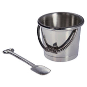Pewter Child's Egg Cup, Spoon Beach Bucket and Spade Perfect for Engraving