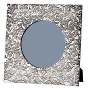 Single Photo Frame 4 x 4 Inch Love Skull and Heart Pattern Perfect for Engraving