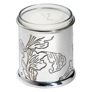 Candle Votive Holder Embossed with Acanthus Plant Design Pewter Come with Candle