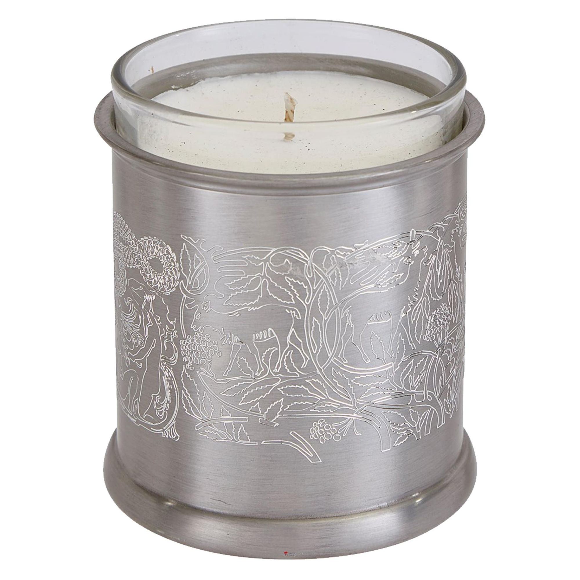 Candle Votive Holder with Viking Design Dark Antique Pewter Comes with Candle