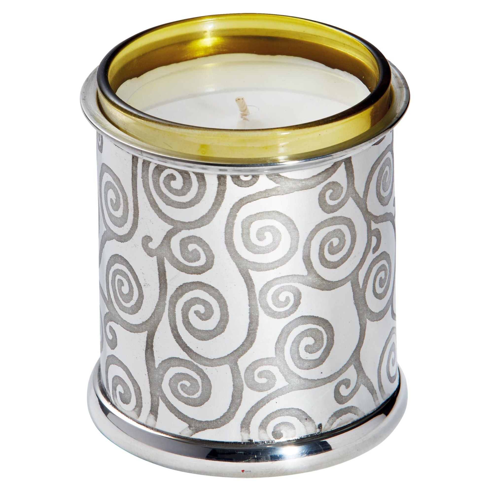 Tree of Life Design Pewter Candle Holder Votive Comes with Candle Bright Finish