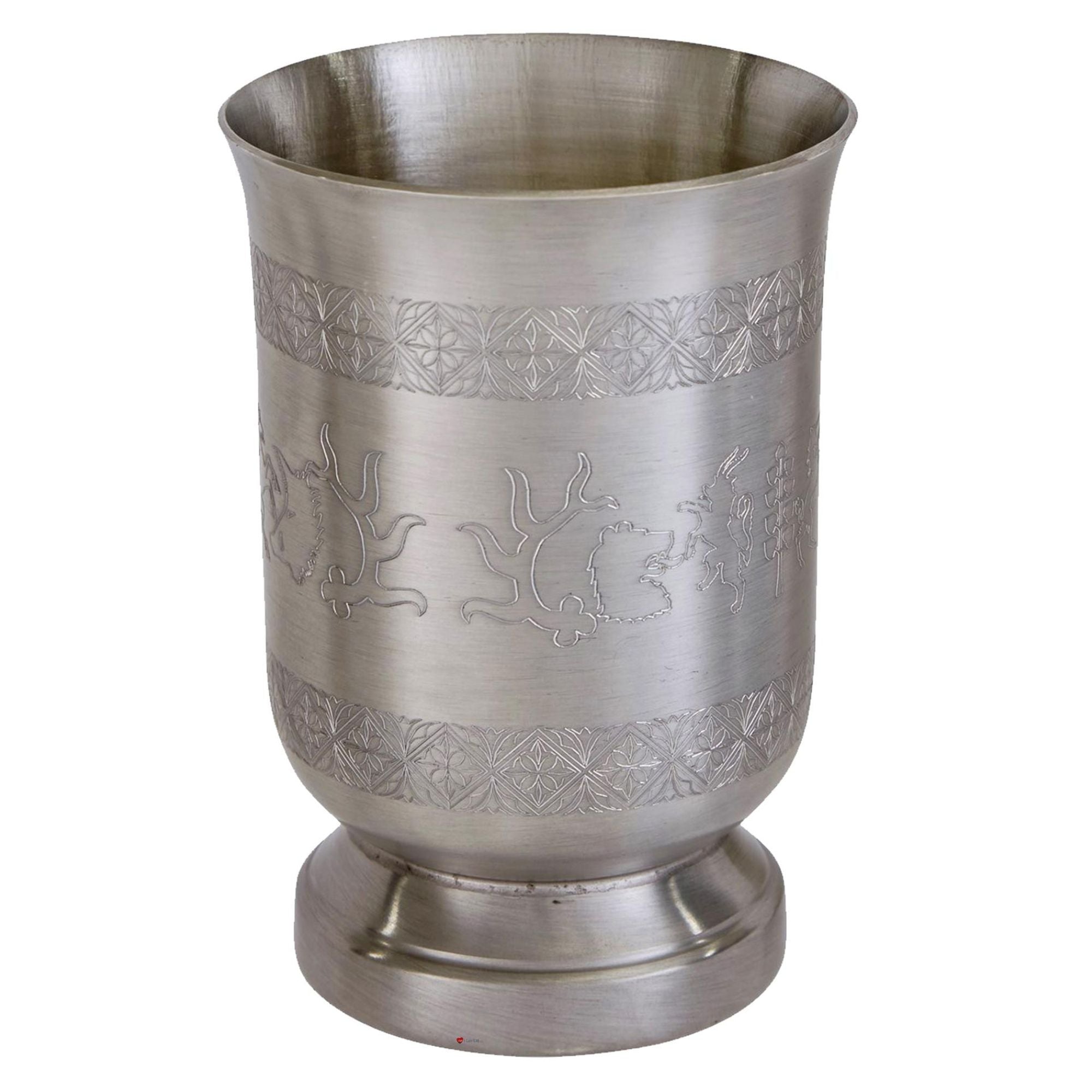 Medieval Hunting Scene Drinking Goblet Cups Antique Perfect for Engraving