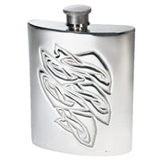 6oz Pewter Flask with Archibald Knox Design Polished Screw Perfect for Engraving
