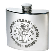 4oz Pewter Hip Flask Wedding Groom Polished Screw Top Perfect for Engraving