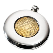 4oz Flask Embossed Brass Celtic Gold Badge Polished Screw Perfect for Engraving