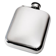6oz Flask Pewter Rounded with Polished Screw and Captive Perfect for Engraving