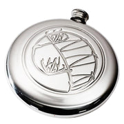 4oz Round Slim Flask Scottish Sporran Polished Screw Perfect for Engraving