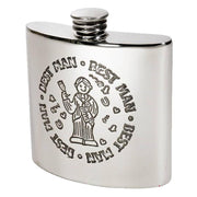 4oz Pewter Hip Flask Wedding Best Man Polished Screw Top Perfect for Engraving