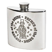4oz Pewter Flask Wedding Father of Bride Polished Screw Perfect for Engraving