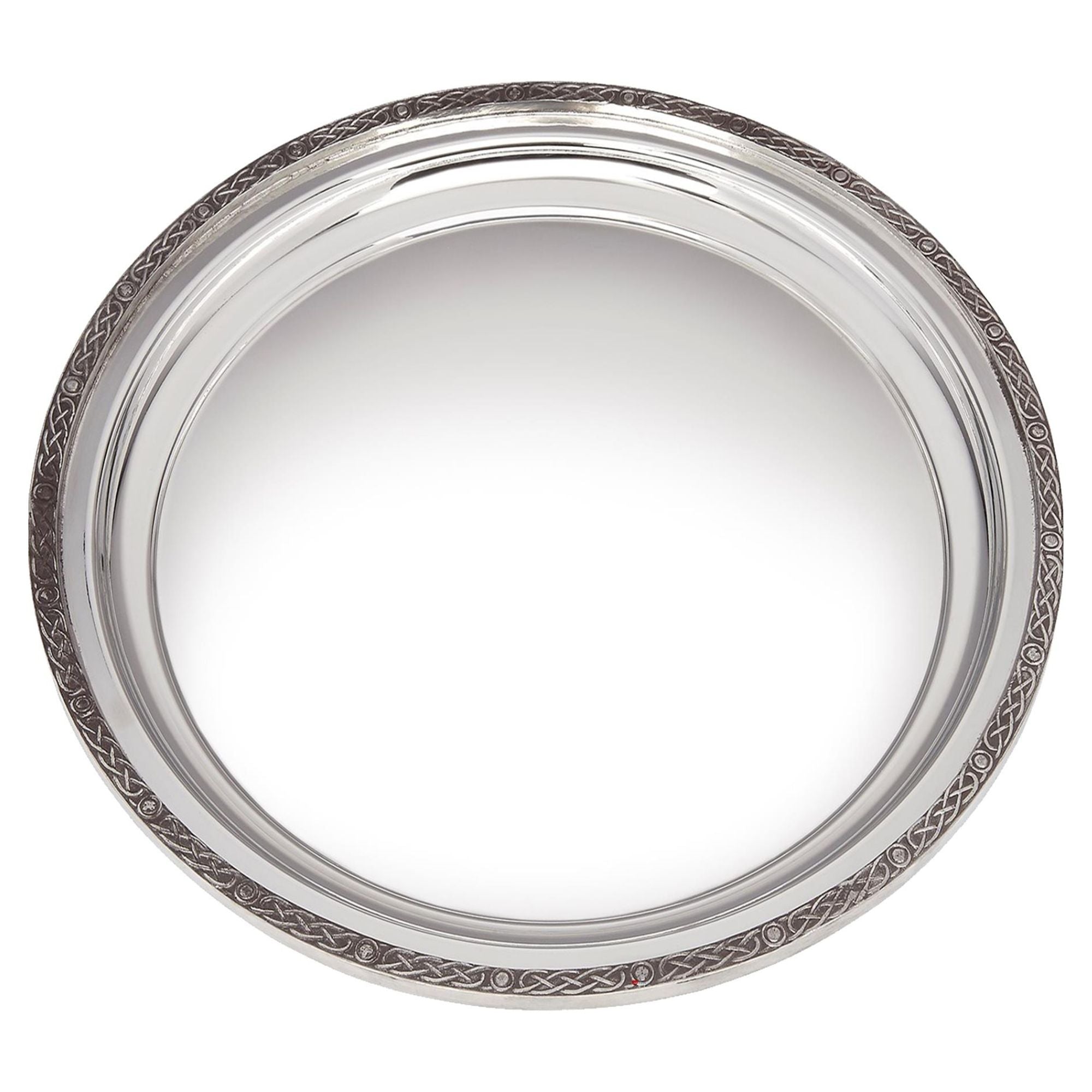 Round Pewter Tray Salver 300mm Wide With Celtic Trimming Ideal for Engraving