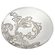 Large 8" Footed Pewter Bowl Embossed with Acanthus Pattern Perfect for Engraving