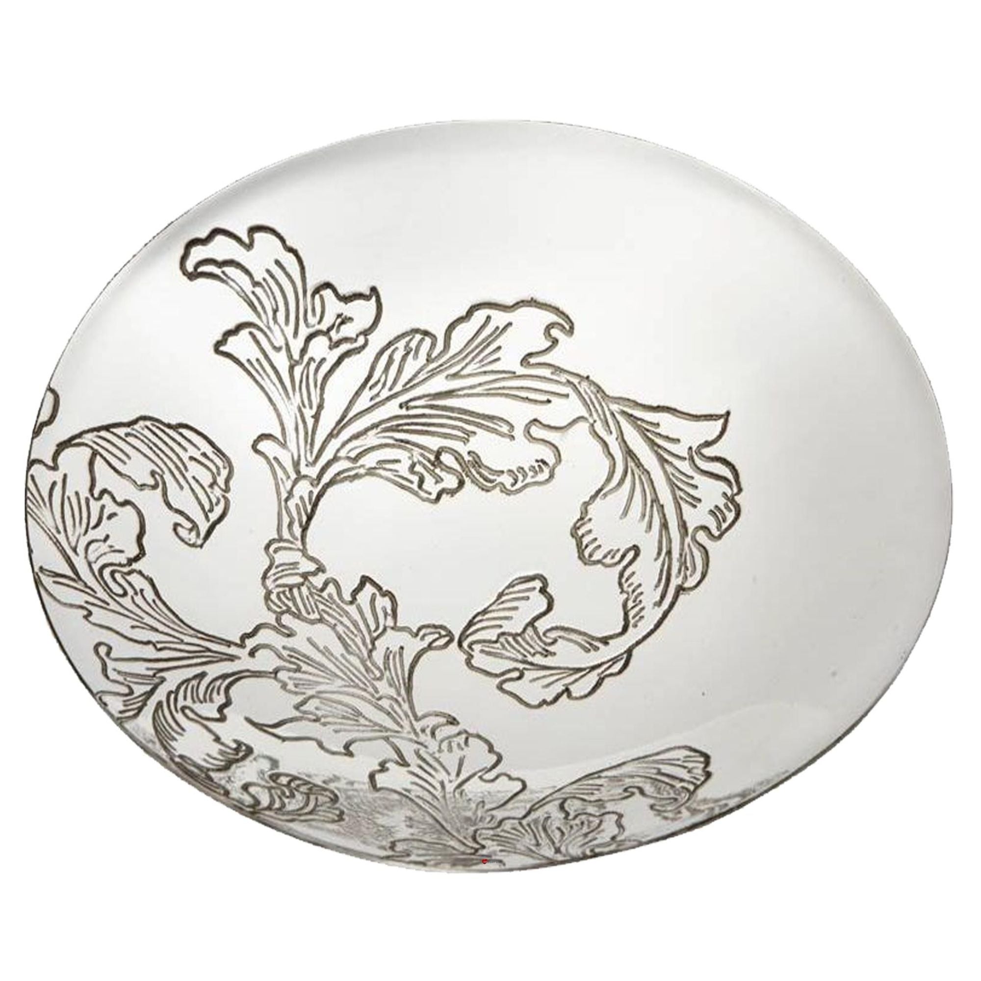 Large 8" Footed Pewter Bowl Embossed with Acanthus Pattern Perfect for Engraving