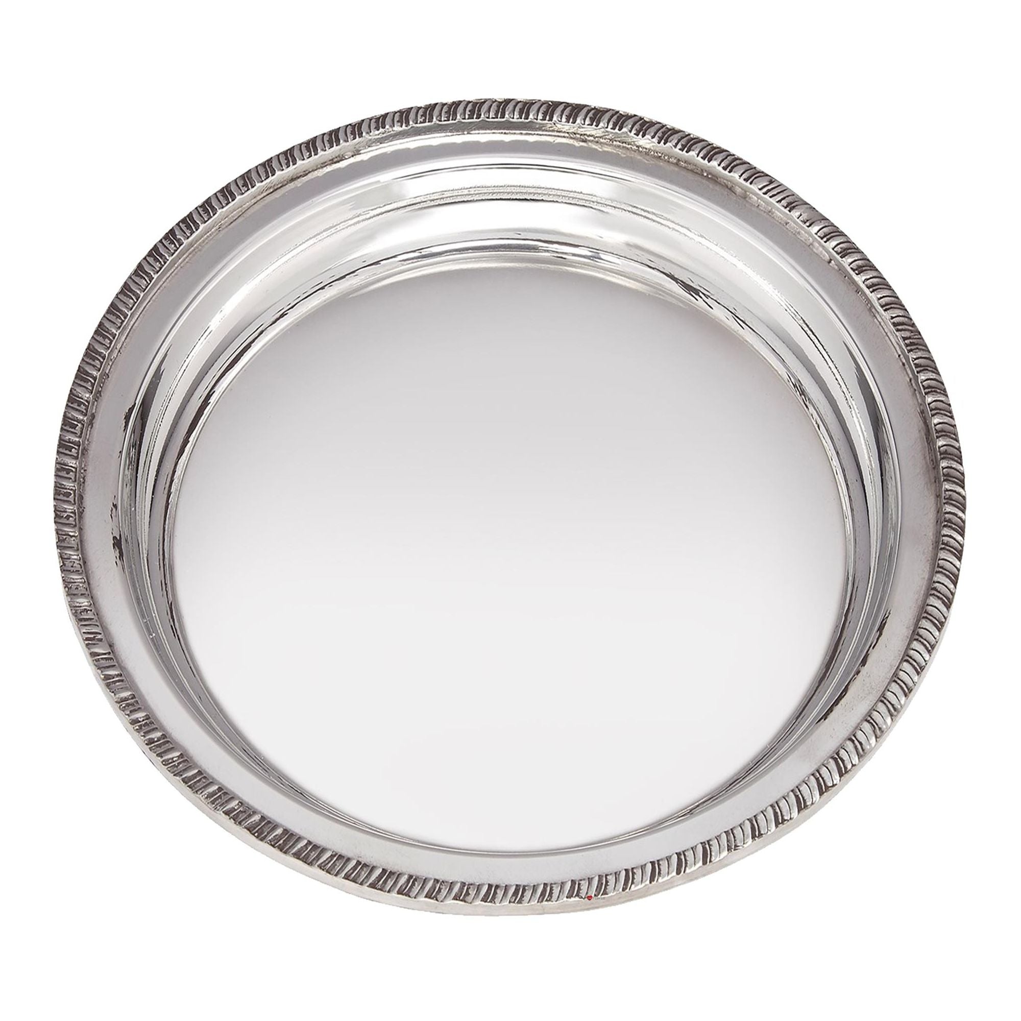 Small Round Gadroon Rim Pewter Tray Salver 170mm Perfect for Engraving