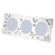 Decorative frame with butterfly designs on a white background