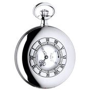 Polished Half Hunter Pocket Watch 17 Jewel Mechanical Chrome