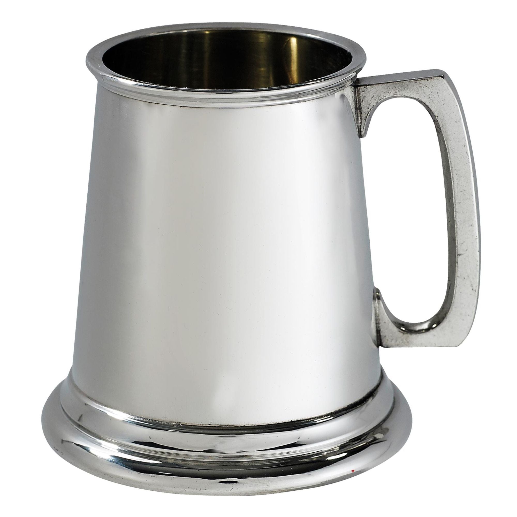 Silver tankard on a white background