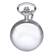 Silver pocket watch on a white background