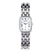 Sterling Silver Ladies Rectangle Presentation Watch Matching Solid Link Bracelet
