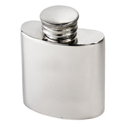 Silver hip flask on a white background