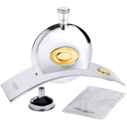 Flask Holder Stand and Funnel Silver Finish Polishing Cloth