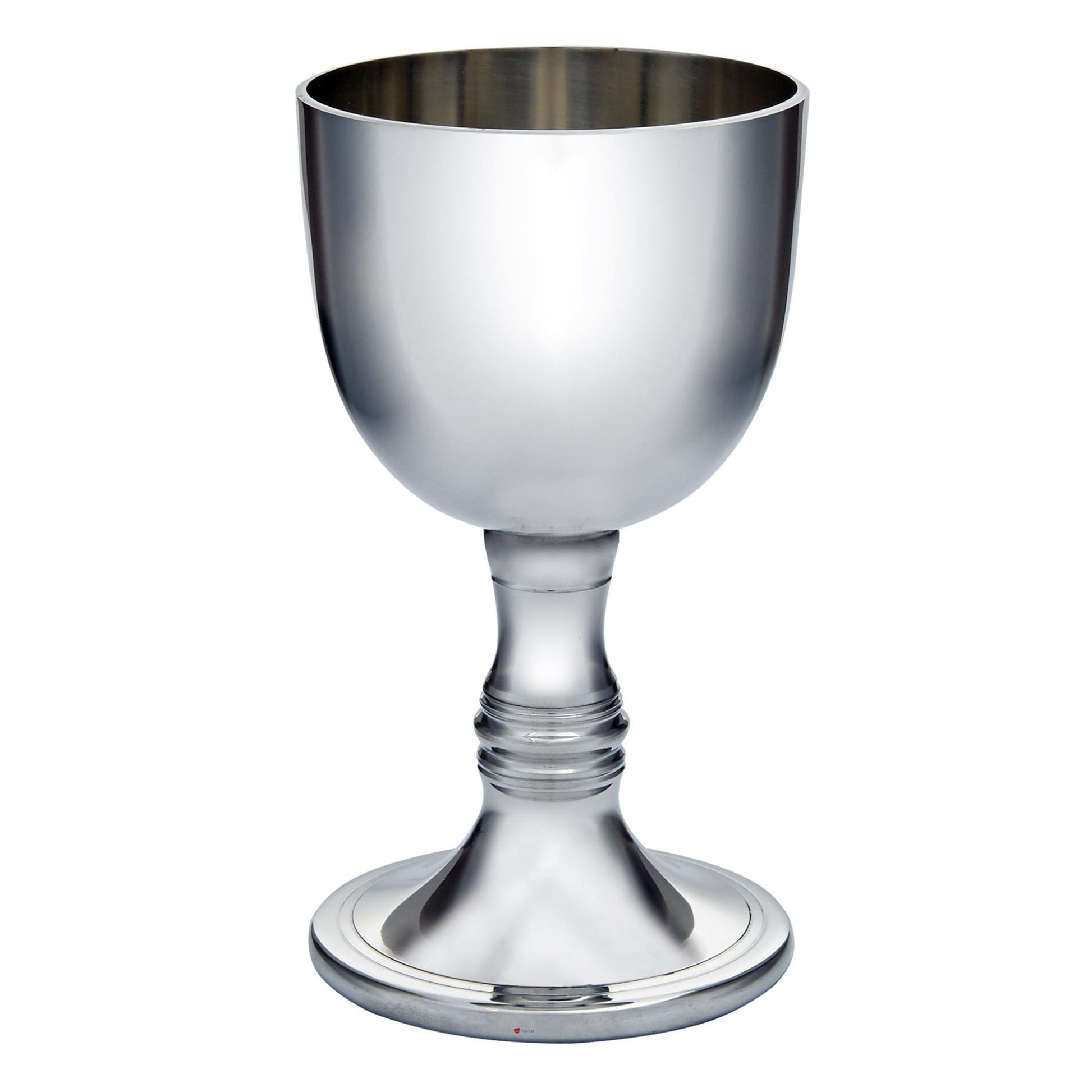 Silver goblet on a white background