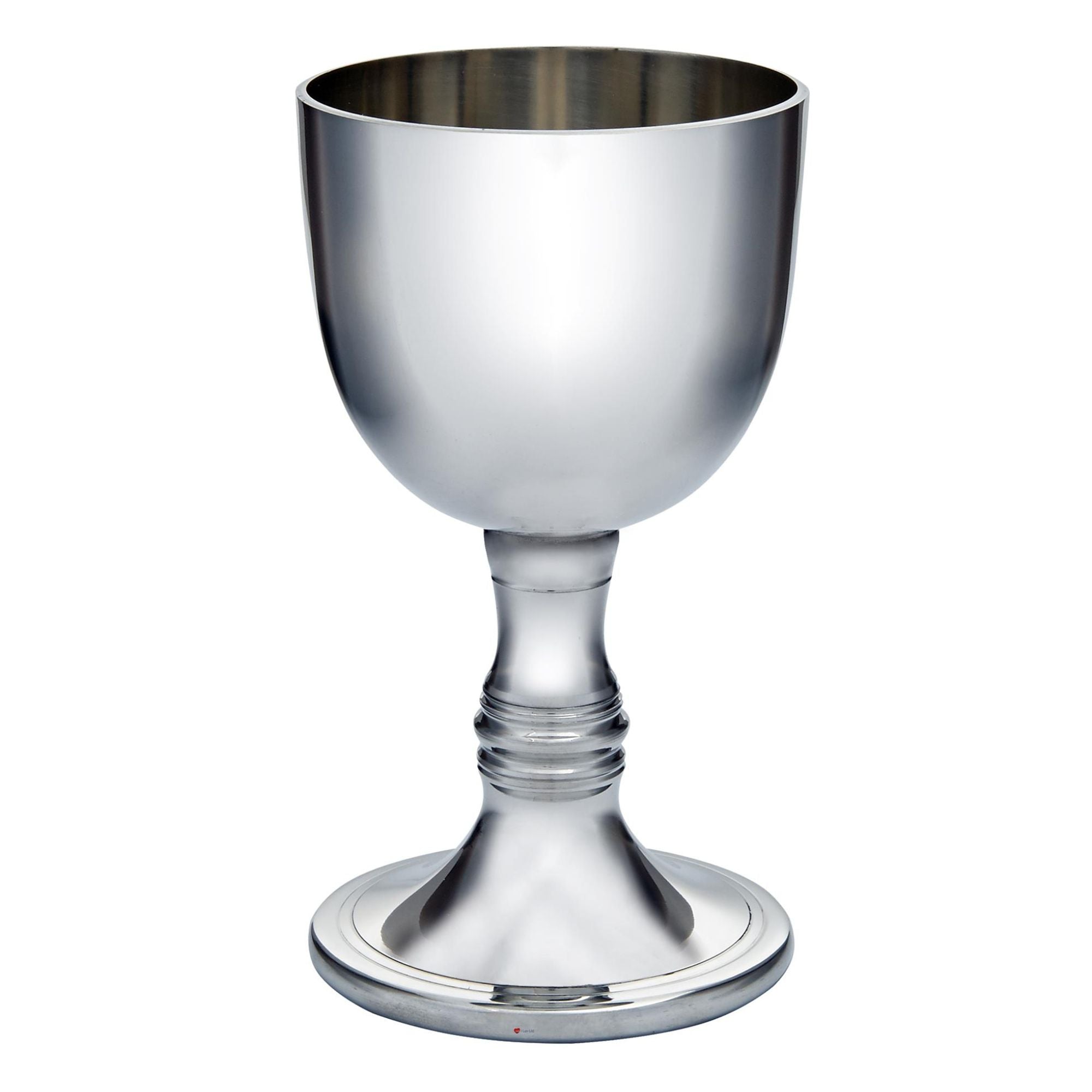 Silver goblet on a white background