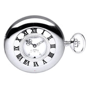 Polished Half Hunter Sterling Silver Pocket Watch 17 Jewel Movement