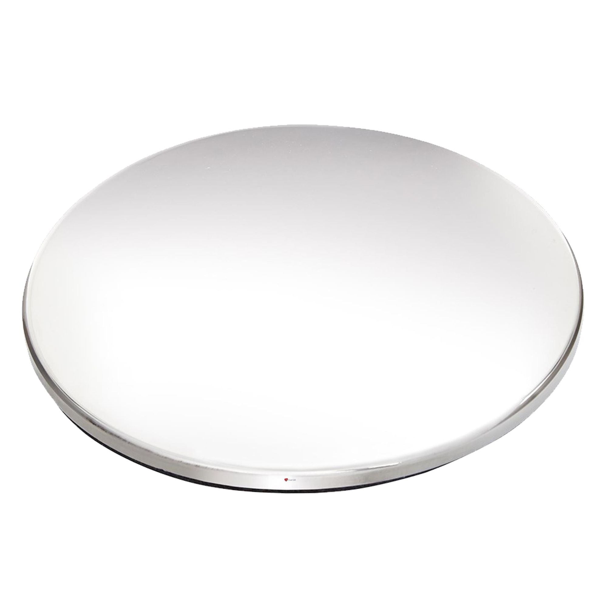 Round white plate on a white background