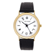 Gents Wristwatch Calendar Masonic Symbols Gold Finish