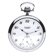 Gents Pocket Watch Open Face 17 Jewelled Mechanical Chrome