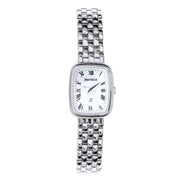 Ladies Rectangular Presentation Watch Sterling Silver on Matching Bracelet